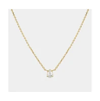 Hollywood Sensation 18K Gold Plated Sterling Silver Dainty Cable Chain Necklace with Aaaaa Pear Cut Cubic Zirconia Pendant