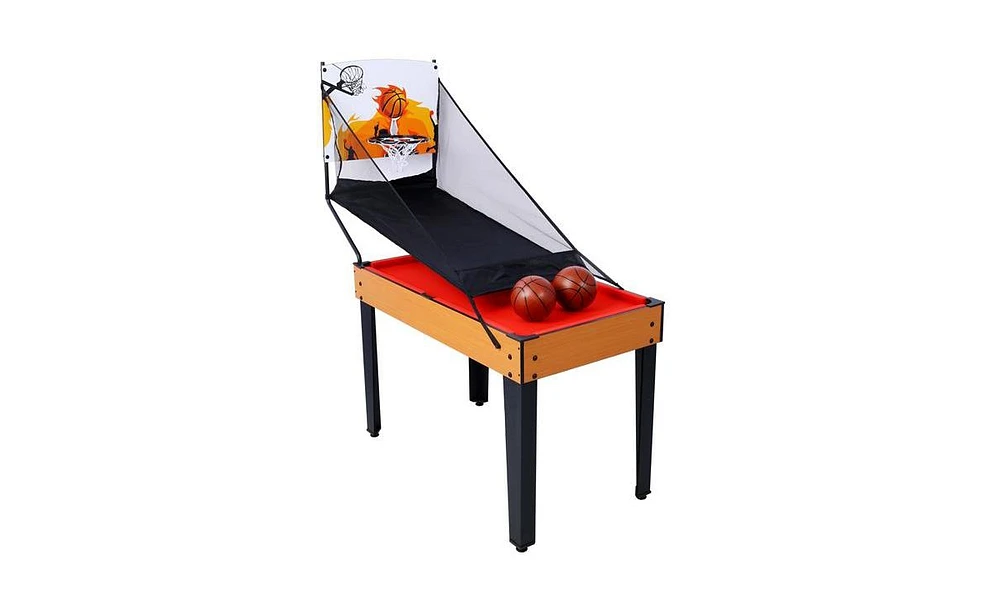 Slickblue 5-in-1 Multi-Game Table: Billiards, Air Hockey, Foosball, Ping Pong & Basketball