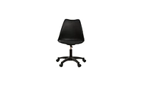 Slickblue Black Pp Adjustable Height Office Chair with Wheels - Ergonomic Office Seating