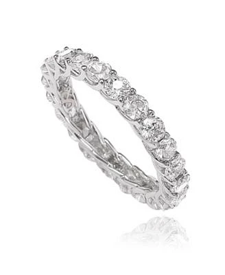 Suzy Levian New York Suzy Levian White Cubic Zirconia in Sterling Silver Eternity Band