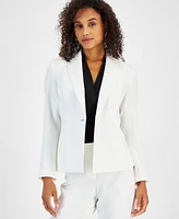 Kasper Women's Stretch-Crepe One-Button Seamed Jacket