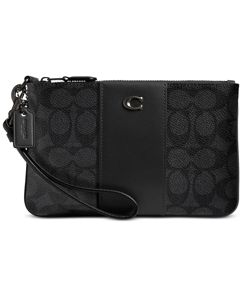 Coach Signature Coated Canvas Wristlet