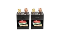 Slickblue 2-Piece Nightstands with Drawer for Stylish Bedroom Storage