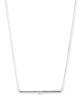 Lauren Ralph Lauren Sterling Silver Cubic Zirconia Bar Statement Necklace, 18" + 3" extender