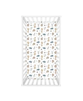 Sammy & Lou Safari Squad 3PK Microfiber Fitted Crib Sheet Set by