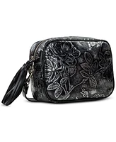 Patricia Nash Josie Small Rectangle Bark Leaves Leather Crossbody, Created for Macy's