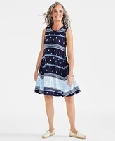 Style & Co Women's Printed Sleeveless Knit Dress, Created for Macy's