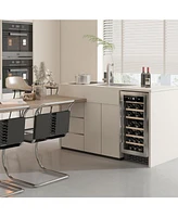 Jinjunye 15Inch 33 Bottle Wine Cooler Tempurature Control Refrigerator