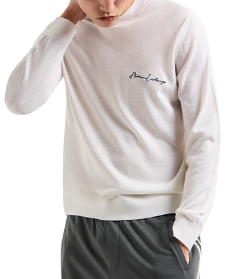 A|X Armani Exchange Men's Wool Mix Signature Logo Sweater