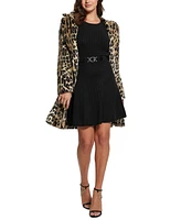 Guess Women's Solange Jacquard Faux-Fur Long-Sleeve Jacket