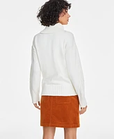 On 34th Women's Relaxed Ribbed-Detail Turtleneck Sweater, Exclusively at Macy's