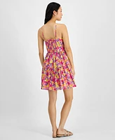 On 34th Women's Printed Smocked-Back Tiered Mini Dress, Exclusively at Macy's