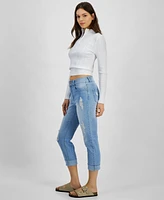 Dollhouse Juniors' Mid-Rise Crop Skinny-Leg Jeans