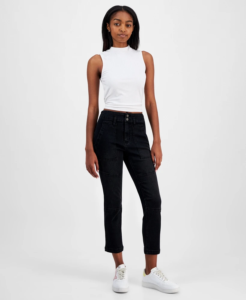 Dollhouse Juniors' High-Rise Straight-Leg Jeans