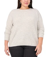 Vince Camuto Plus Lurex-Tipped Crewneck Sweater