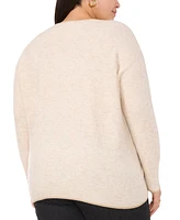 Vince Camuto Plus Lurex-Tipped Crewneck Sweater