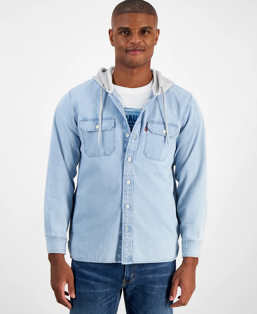 Levi's Men's Relaxed-Fit Hooded Denim Shirt Jacket