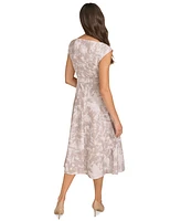 Calvin Klein Women's Belted Cap-Sleeve Midi Dress
