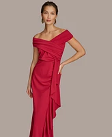 Donna Karan New York Women's Asymmetric Draped Gown