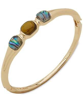 Anne Klein Gold-Tone Domed Stone Bangle Bracelet