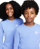 Nike Big Kids Sportswear Logo Embroidered Long-Sleeve T-Shirt