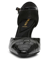 Anne Klein Women's Rosalind Croco Print Ankle Strap Dress Pumps