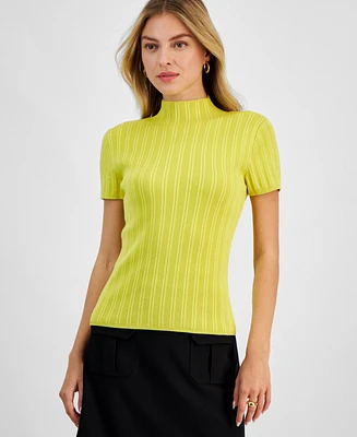 Bar Iii Women's Ribbed Cap-Sleeve Sweater, Exclusively at Macy's