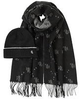 Lauren Ralph Woven Scarf and Knit Hat Boxed Gift Set