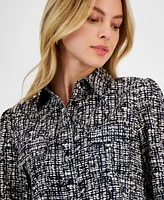 Bar Iii Women's Abstract-Print Shirt, Exclusively at Macy's