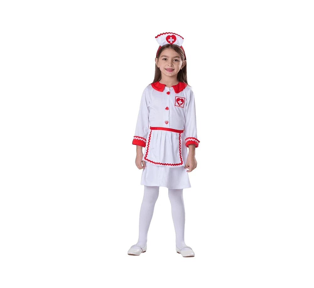 Dress Up America Red Cross Nurse Costume Set - Kids Girls