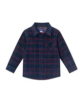 Andy & Evan Baby Boys Plaid Cord Buttondown Navy Joggers Set