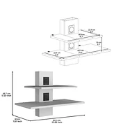 Depot E-Shop Floating Floating Shelf, Dual-Shelf Wall Unit with Cable Management