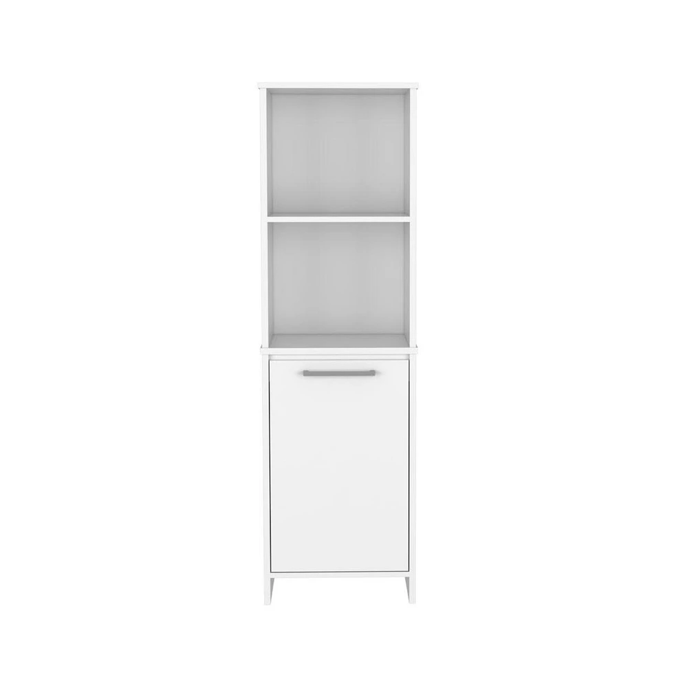 Depot E-Shop Romulo Kitchen Pantry, Two External Shelves, Single Door Cabinet, Two Interior Shelves, White