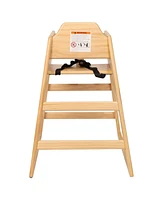 Slickblue Big Boys Wooden Double Solid Wood Feeding Chair: Portable High Chair, Easy to Clean Baby Booster in Natural Finish