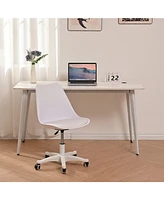 Slickblue Armless Office Chair: Ergonomic Small Computer Desk Chair with Wheels, Adjustable Rolling Design