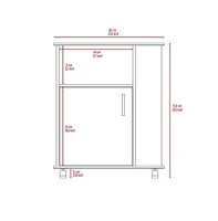 Depot E-Shop Munich Lower Microwave Pantry Single Door Cabinet, Three Lateral Shelves, Two Interior Shelves