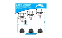 Slickblue Portable Basketball Goal System with Stable Base and Wheels for Easy Mobility