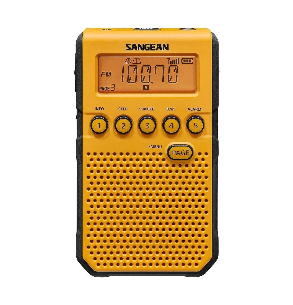 Sangean DT800YL Yellow Am/Fm Noaa Weather Alert Pocket Radio