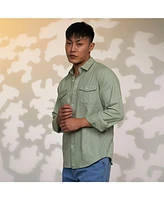 Men's Olive Green Solid Utility Shirt