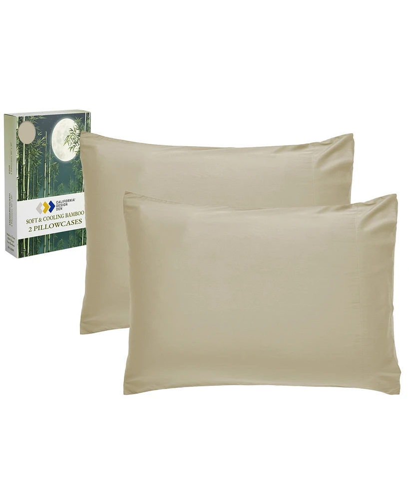 Silky Soft 100% Rayon from Bamboo Pillowcases King Size, Set Of 2 For Smooth Hair & Skin, Fits Pillows by California Design Den