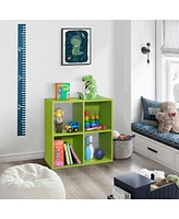 Kings Brand Furniture 4-Cube Children's Bookcase, Kids Toy Storage Shelf Organizer for Playroom, Bedroom, Nursery School