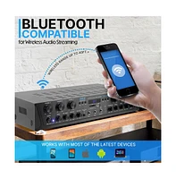 Pyle Bluetooth Home Audio Source Amplifier With Fm Radio, MP3/Usb/Sd/Aux Playback, 6-Channel, 600 Watt