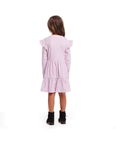 Andy & Evan Little Girls Toddler/Child Purple Jersey Dress w/Cat Applique