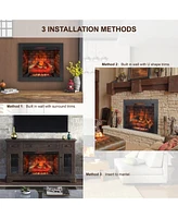 Mondawe 33Inch Infrared Electric Fireplace Insert, Touch Panel Home Decor Heater