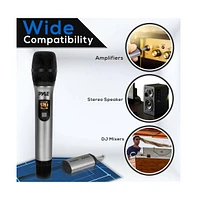 Pyle Uhf Wireless Microphone Adapter System, Pro Audio Wireless Mic Transmitter with Selectable Frequency