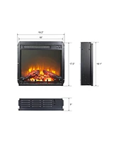 Mondawe 18Inch Electric Fireplace Insert With Log Set & Realistic Flame, Overheating Protection