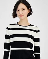 Anne Klein Women's Striped Crewneck Long-Sleeve Sweater