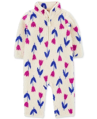 Carter's Baby Girls Floral Faux-Sherpa Jumpsuit