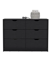 Houma Dresser 30"H, 4 Drawer with 2 Lower Cabinets, Chest