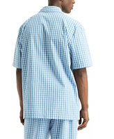 Nautica Men's Crafted Plaid Camp Sleep Pajama Shirt